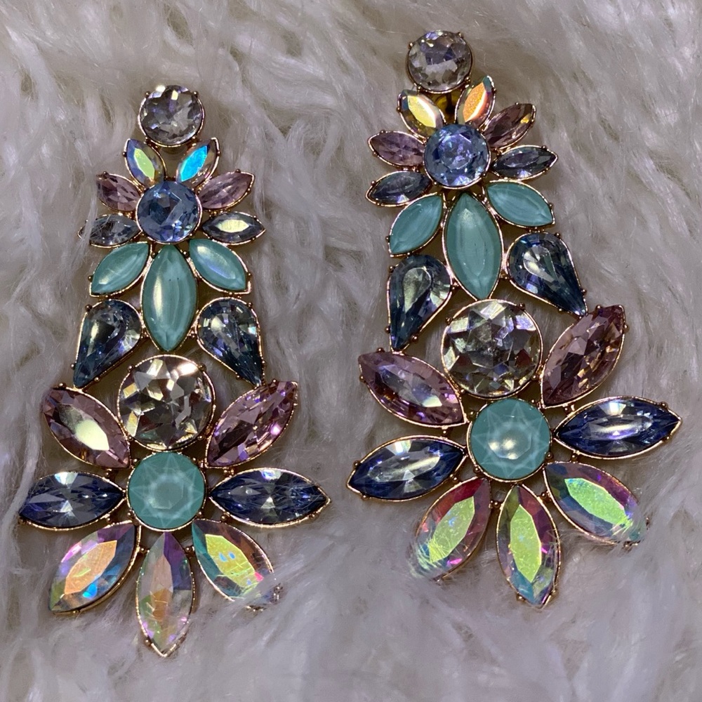 Aldo statement earrings gemstone flower dangle